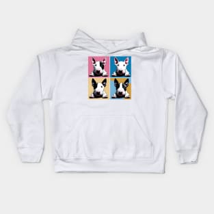 Pop Retro Bull Terrier Art  - Cute Puppy Kids Hoodie